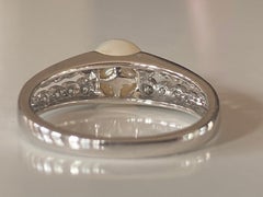Estate Cultured White Pearl and Diamond Ring