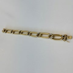 Estate Curb Link Bracelet 18k with Diamonds