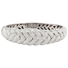 Estate Damiani 18K White Gold Diamond Bangle Bracelet