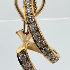 Pendientes de diamantes Estate Dankner Ribbon Stiletto de oro amarillo de 18k