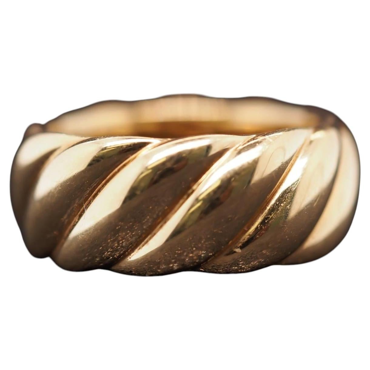 Estate David Yurman 18K Yellow Gold Sculpted Cable Ring - VHK#338a