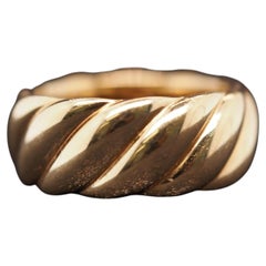 Estate David Yurman 18K Yellow Gold Sculpted Cable Ring - VHK#338a