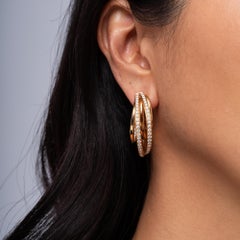 Estate De Grisogono Allegra 4 Carat Diamond Intertwined Hoop Earrings (Boucles d'oreilles entrelacées)