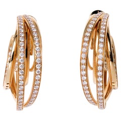 Estate De Grisogono Allegra 4 Carat Diamond Intertwined Hoop Earrings (Boucles d'oreilles entrelacées)