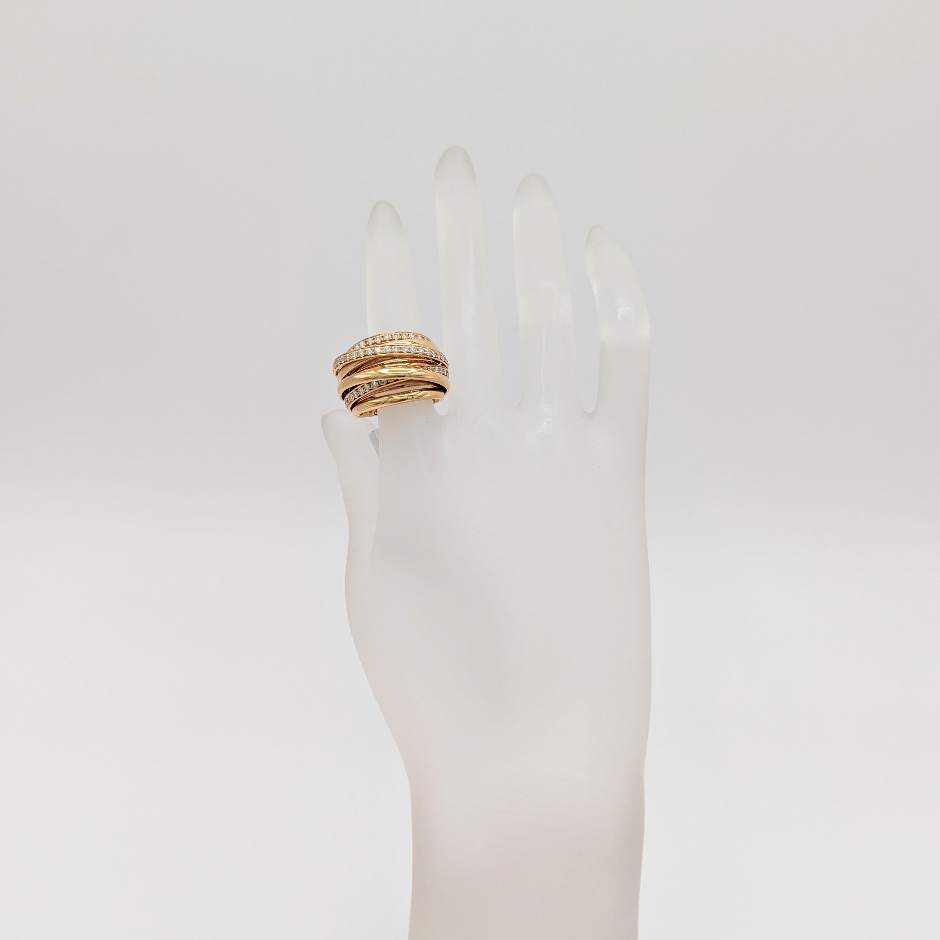Nachlass De Grisogono Weißer Diamantring aus 18 Karat Roségold mit Diamanten (Rundschliff)