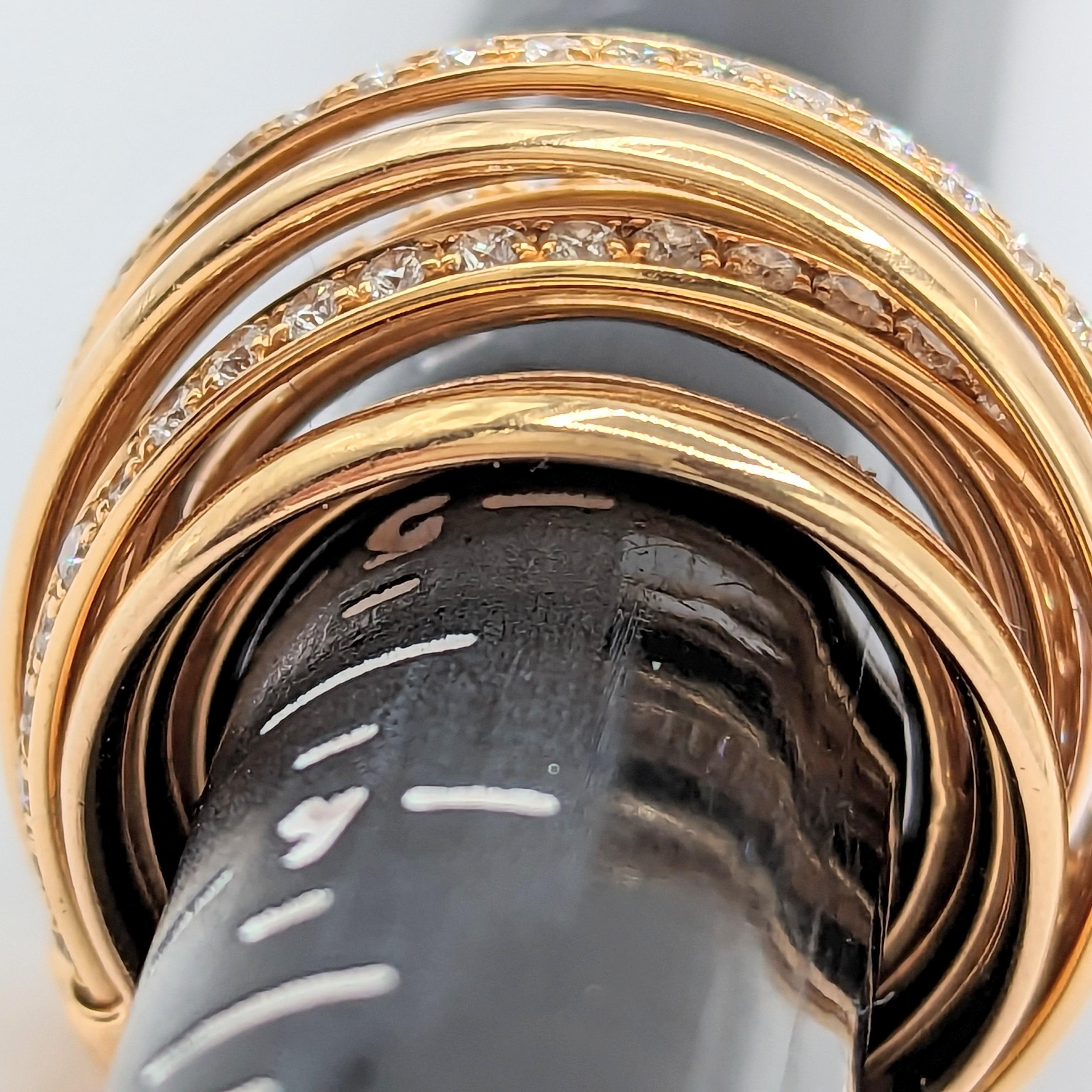 Nachlass De Grisogono Weißer Diamantring aus 18 Karat Roségold mit Diamanten 2
