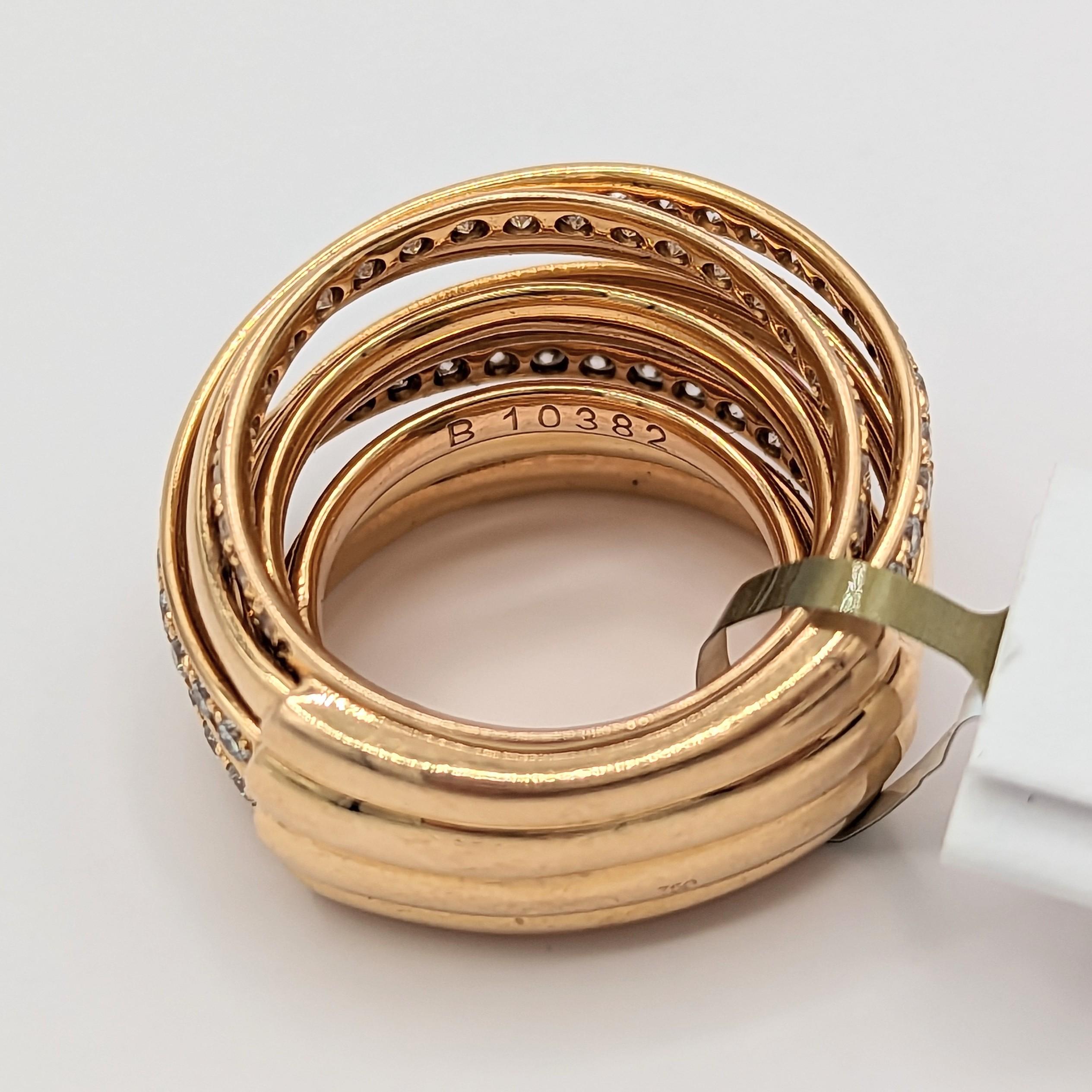 Nachlass De Grisogono Weißer Diamantring aus 18 Karat Roségold mit Diamanten 3
