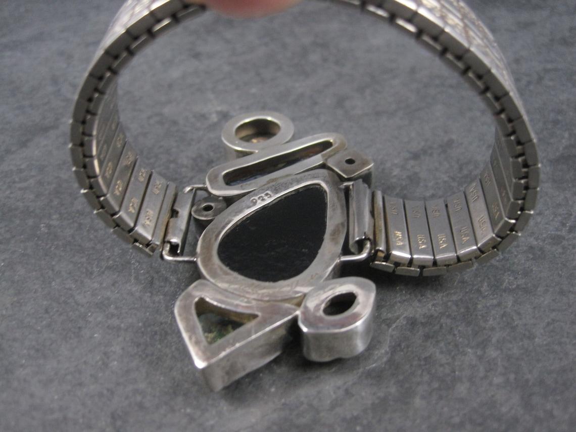 Estate Designer Art Glass Gemstone Biwa Pearl Bracelet en vente 2