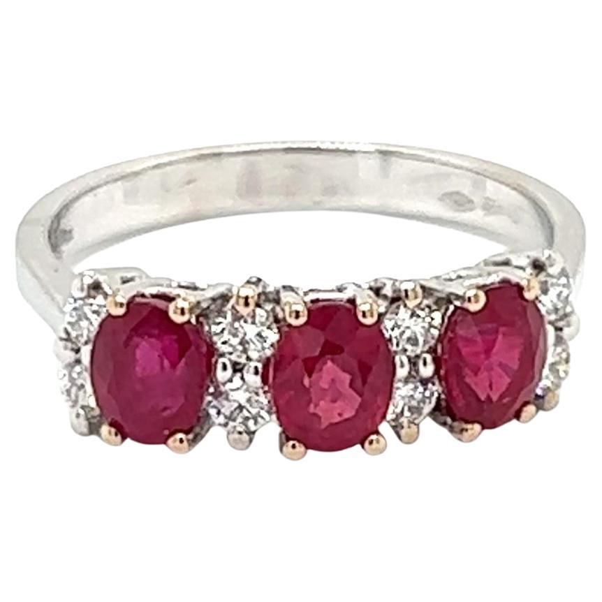 Estate Designer Savoia Of Italy 1.58 cttw Ruby Diamond Ring 13798 For Sale