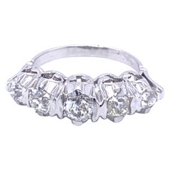Vintage Estate Diamond 1.50 Carat Five-Stone Gold Ring