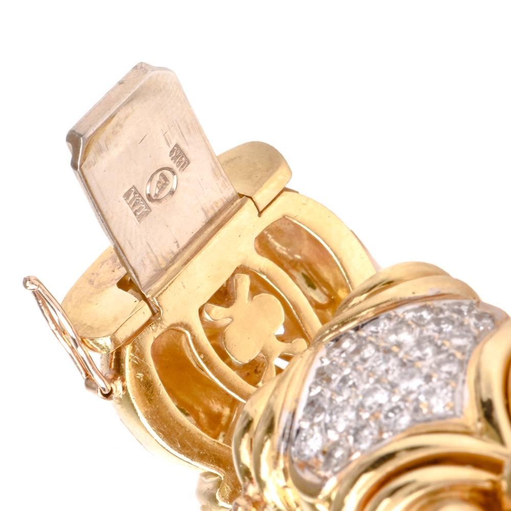 Estate Diamond 18 Karat Gold Italian Link Bracelet 1