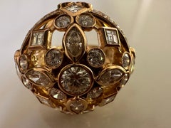 Estate Diamond and 18K Rose Gold Dome Cocktail Ring