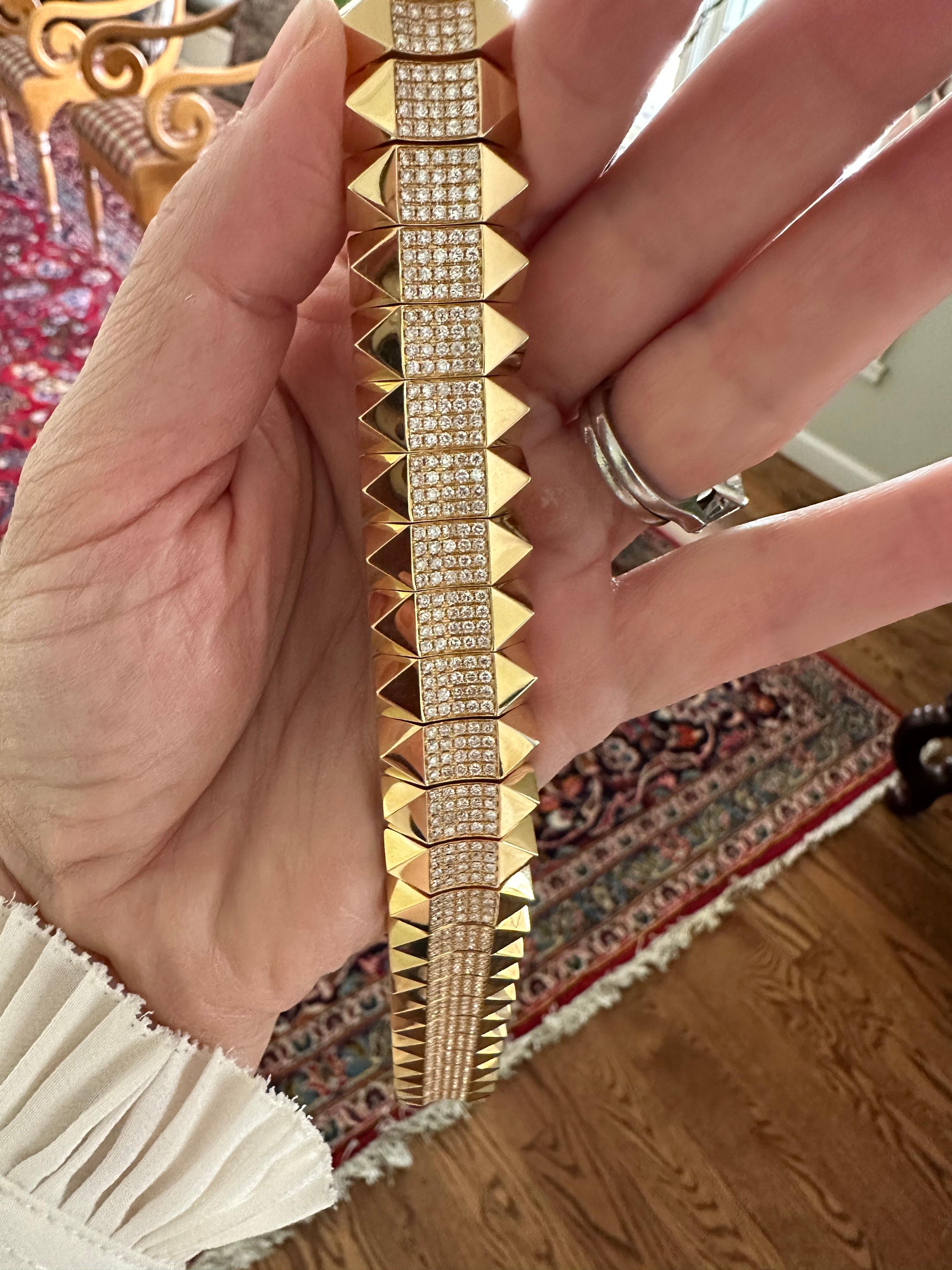 Estate Diamond and Gold Link Bracelet For Sale 5