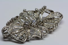 Estate Diamond and Platinum Brooch 2.98 Carats