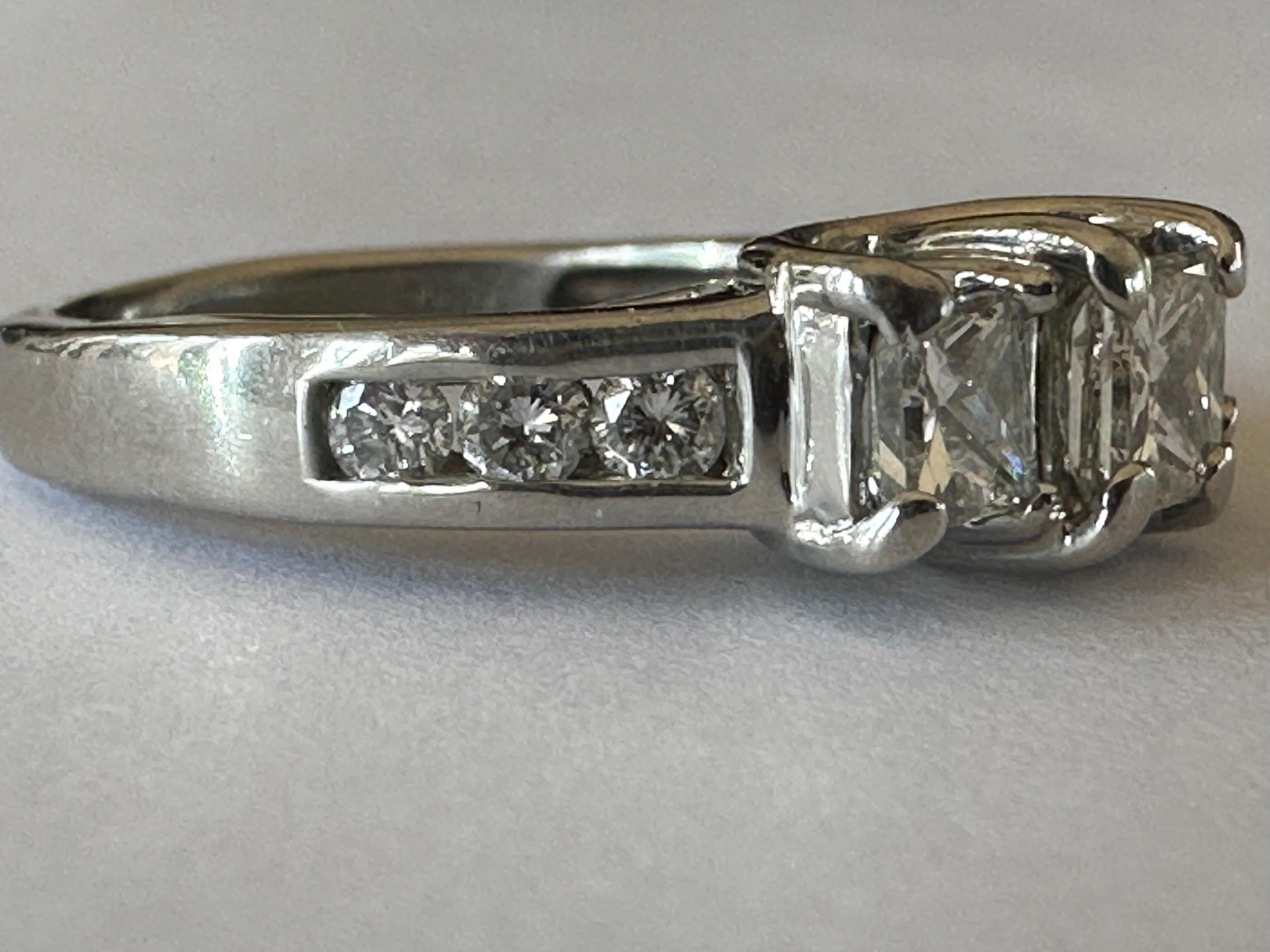 Estate Diamond and Platinum Engagement Ring  In Good Condition For Sale In Denver, CO