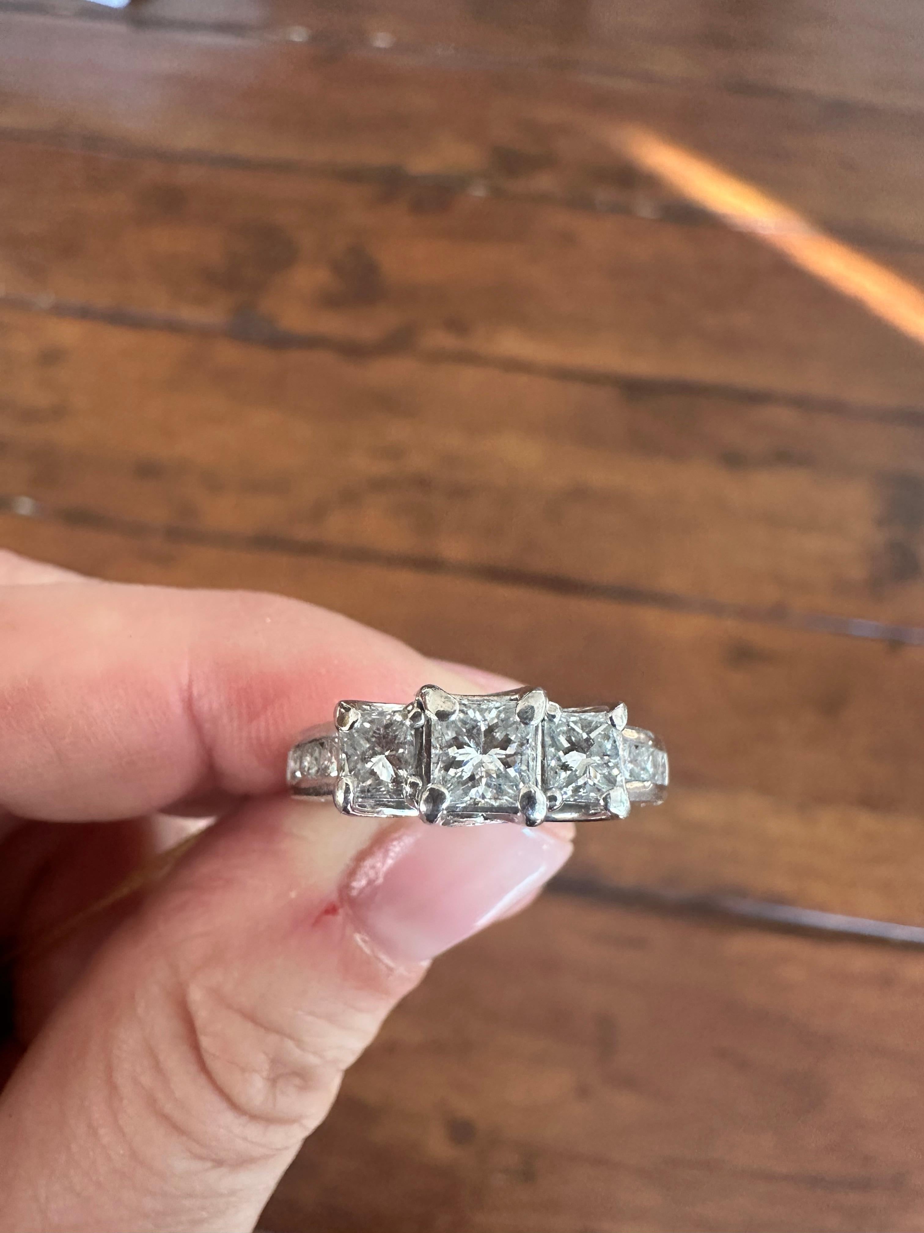 Women's Estate Diamond and Platinum Engagement Ring  For Sale