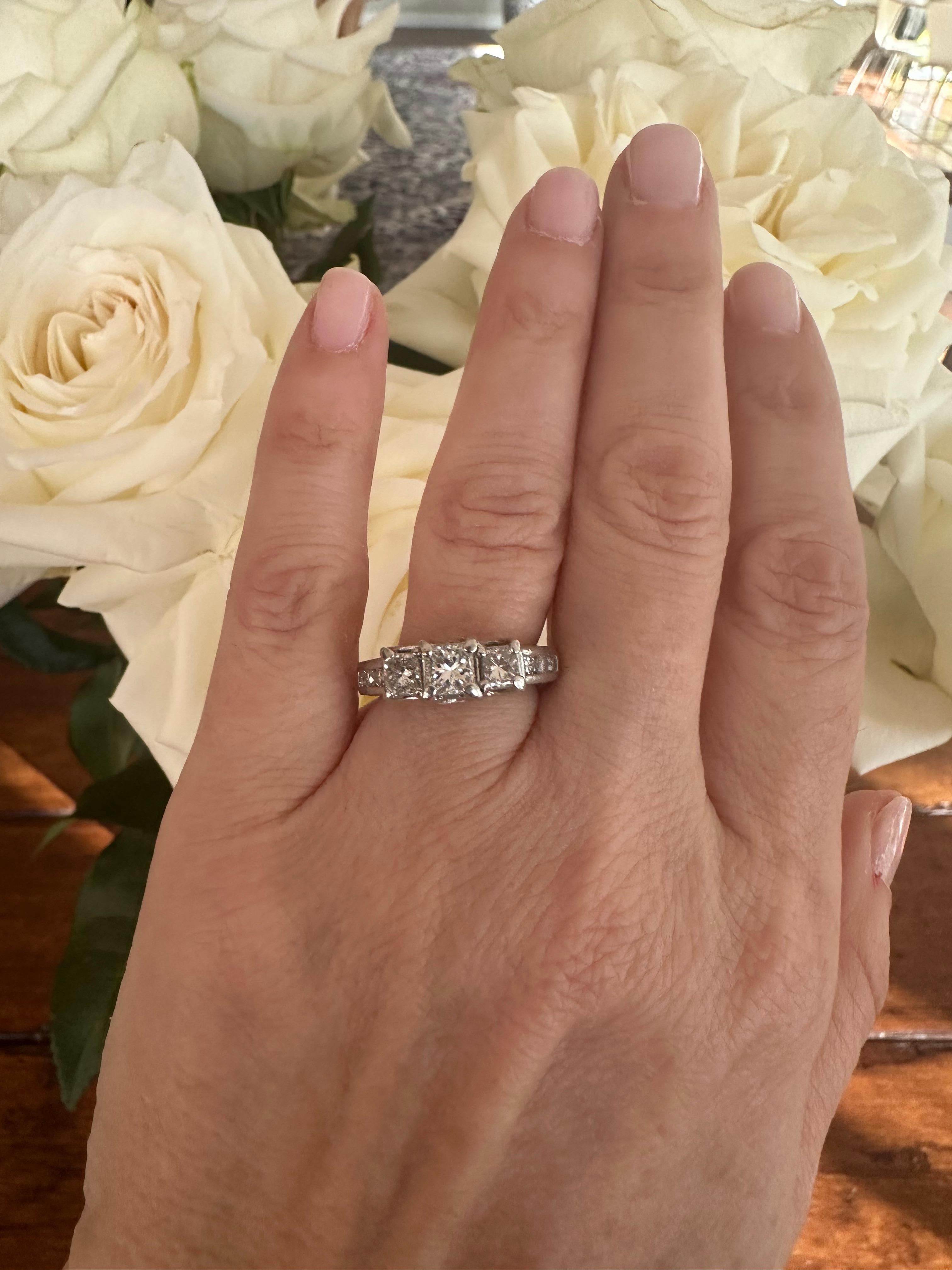 Estate Diamond and Platinum Engagement Ring  For Sale 3