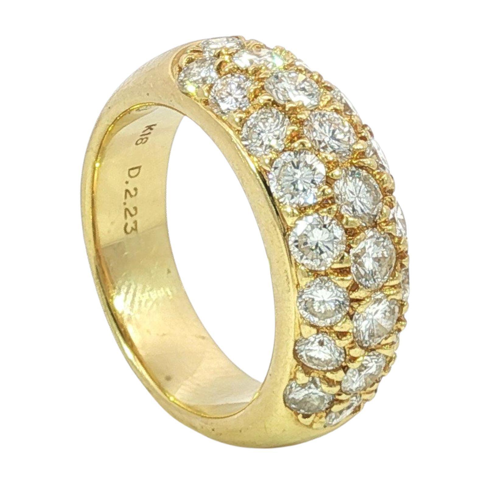 Taglio rotondo Estate Diamond Band 18K Yellow Gold Size 6.5 ~2.23ctw in vendita
