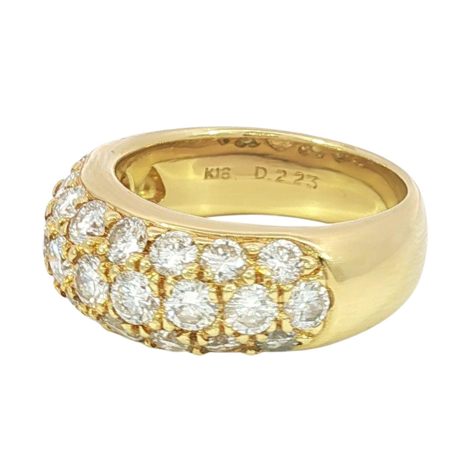 Donna Estate Diamond Band 18K Yellow Gold Size 6.5 ~2.23ctw in vendita