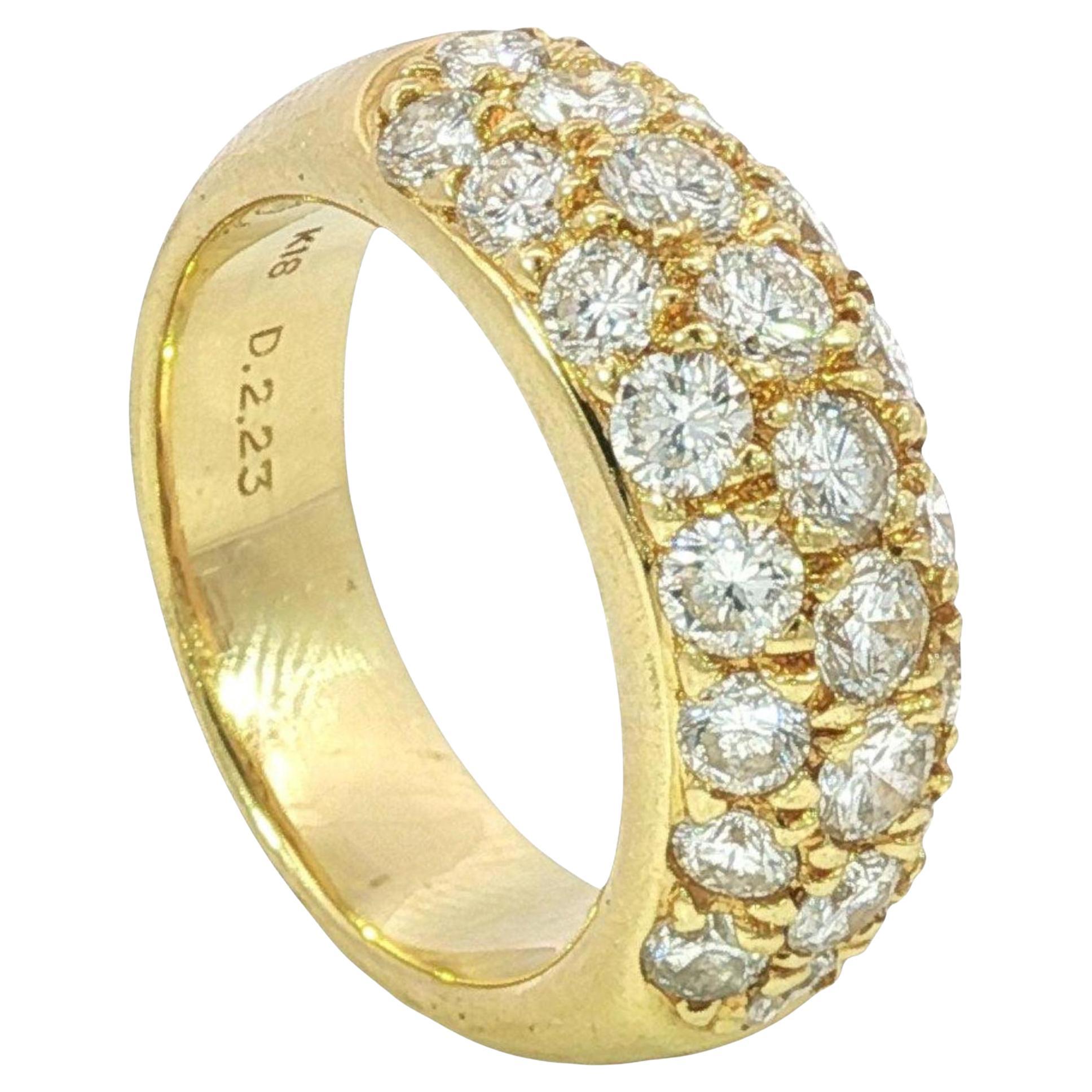 Estate Diamond Band 18K Yellow Gold Size 6.5 ~2.23ctw