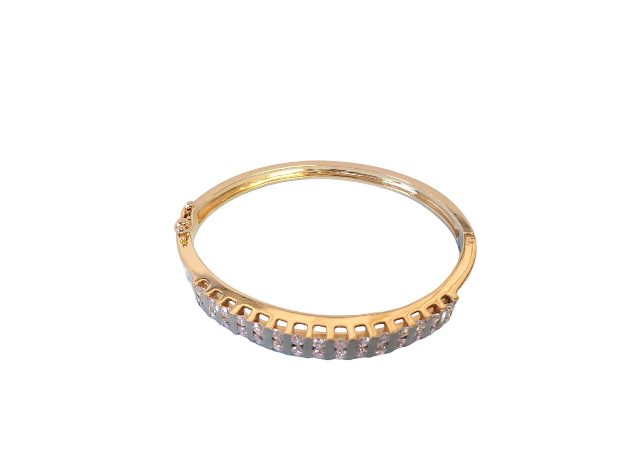 Nachlass Diamant-Armreif Schwerer 14k Gelbgold Diamant-Armband (Brillantschliff) im Angebot