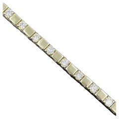 Estate Diamond & Bar Link Tennis Bracelet 14k Yellow Gold 1.50ctw
