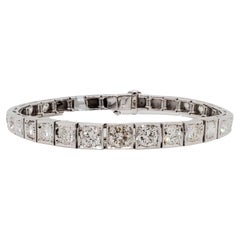 Estate Diamond Bracelet in Platinum and 18k White Gold