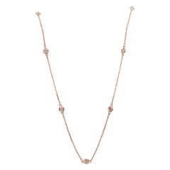 Estate Diamond by The Yard Necklace in 14k Rose Gold