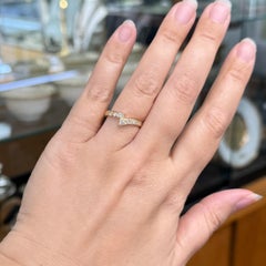 Anneau de contournement en or jaune 14k avec diamant de succession