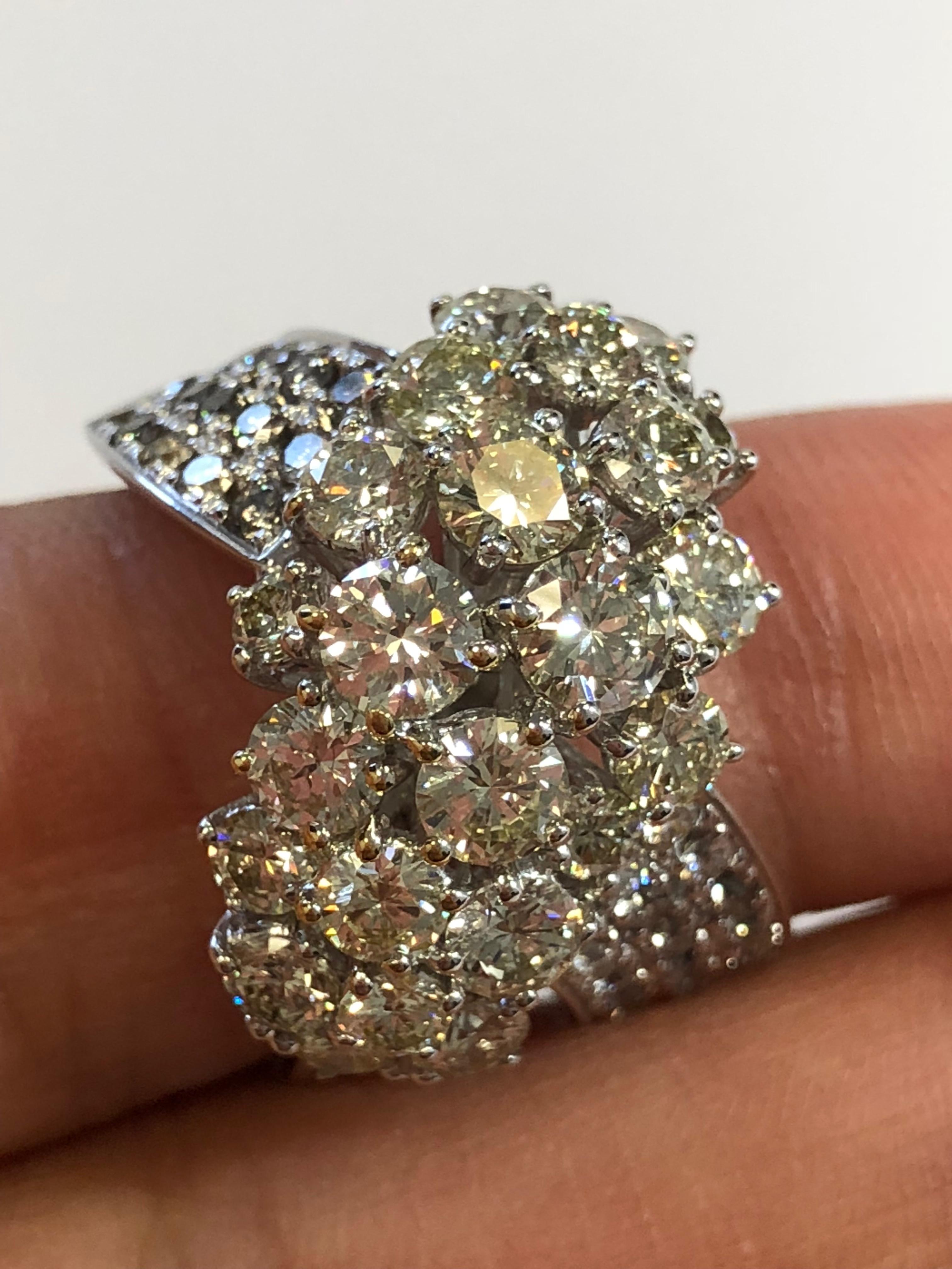 Estate Diamond Cluster Ring in 18 Karat White Gold 2