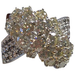 Estate Diamond Cluster Ring in 18 Karat White Gold