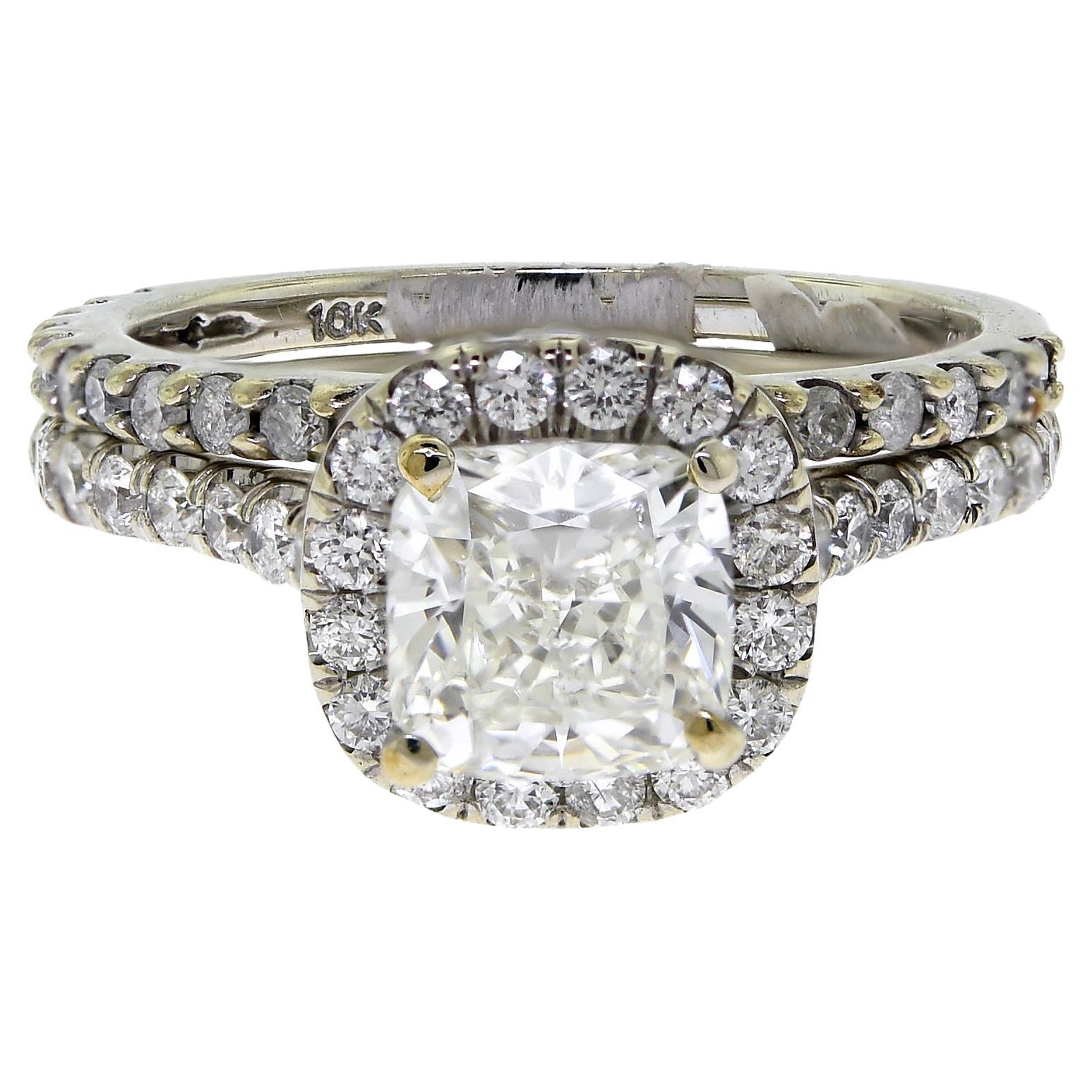 Estate Diamond Engagement/Wedding Band GIA Certed 1.06ct VVS2 J Color Center! For Sale