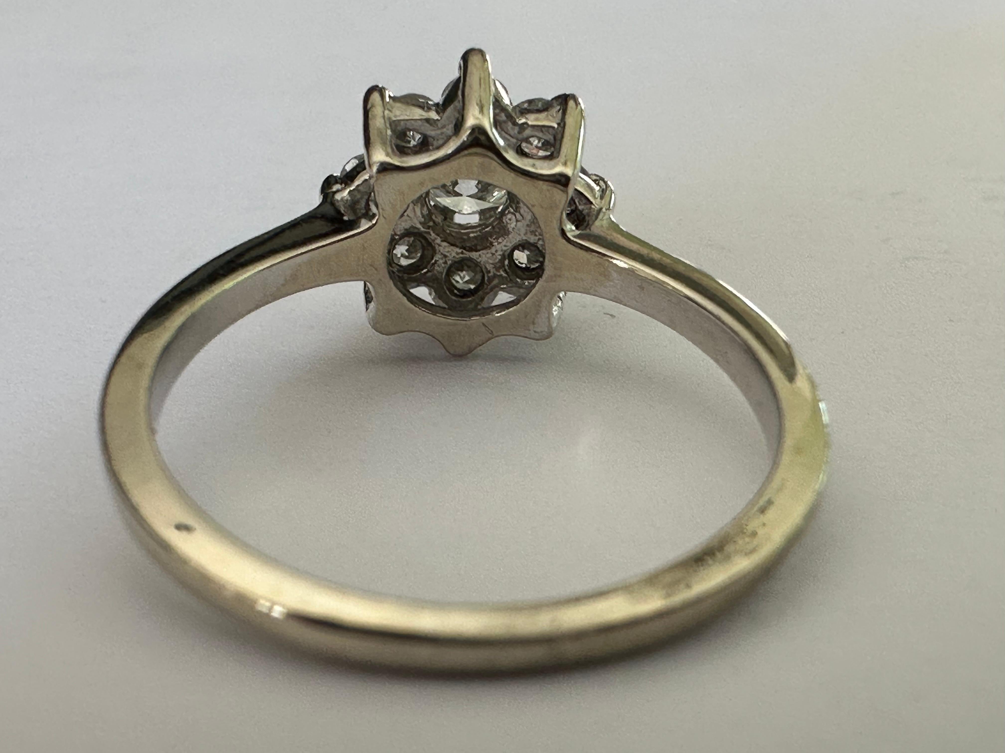 diamond flower cluster ring vintage