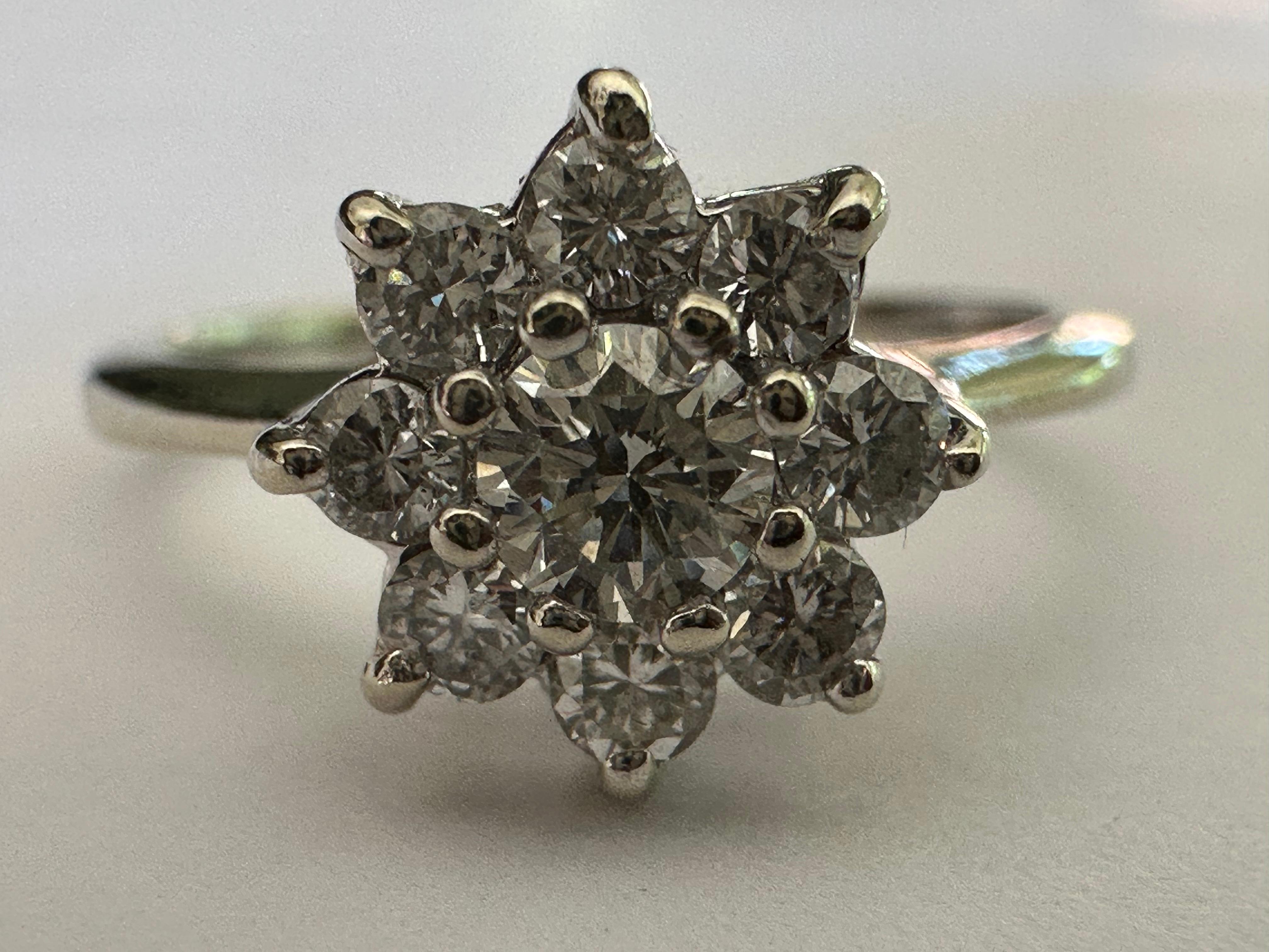 vintage diamond flower cluster ring