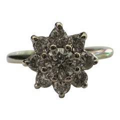 Bague grappe de fleurs en diamants