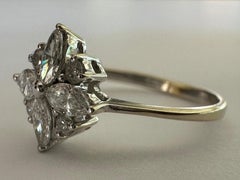 Estate Diamond Flower Pinky Ring