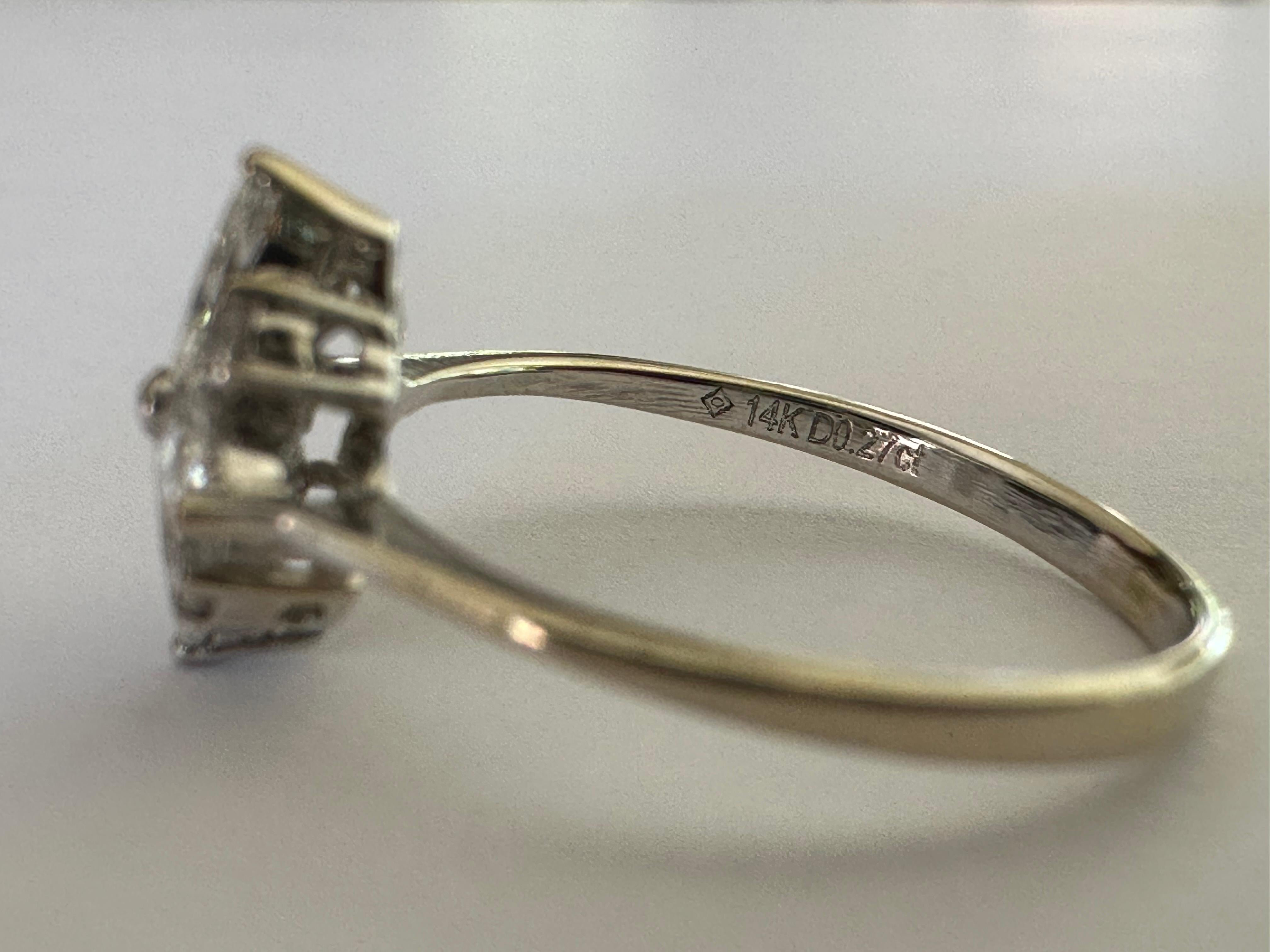 Marquise Cut Estate Diamond Flower Pinky Ring For Sale