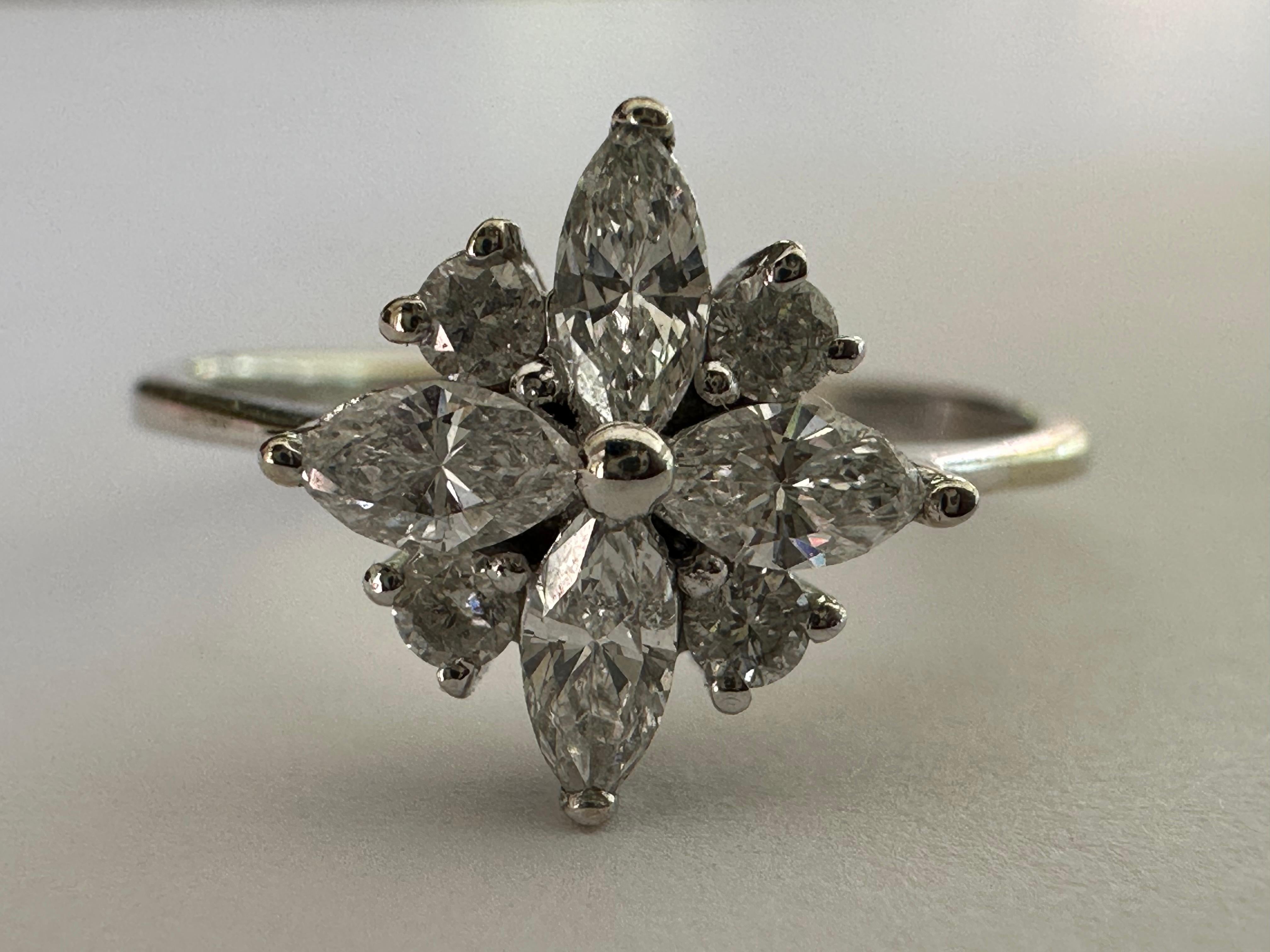 Estate Diamond Flower Pinky Ring For Sale 1