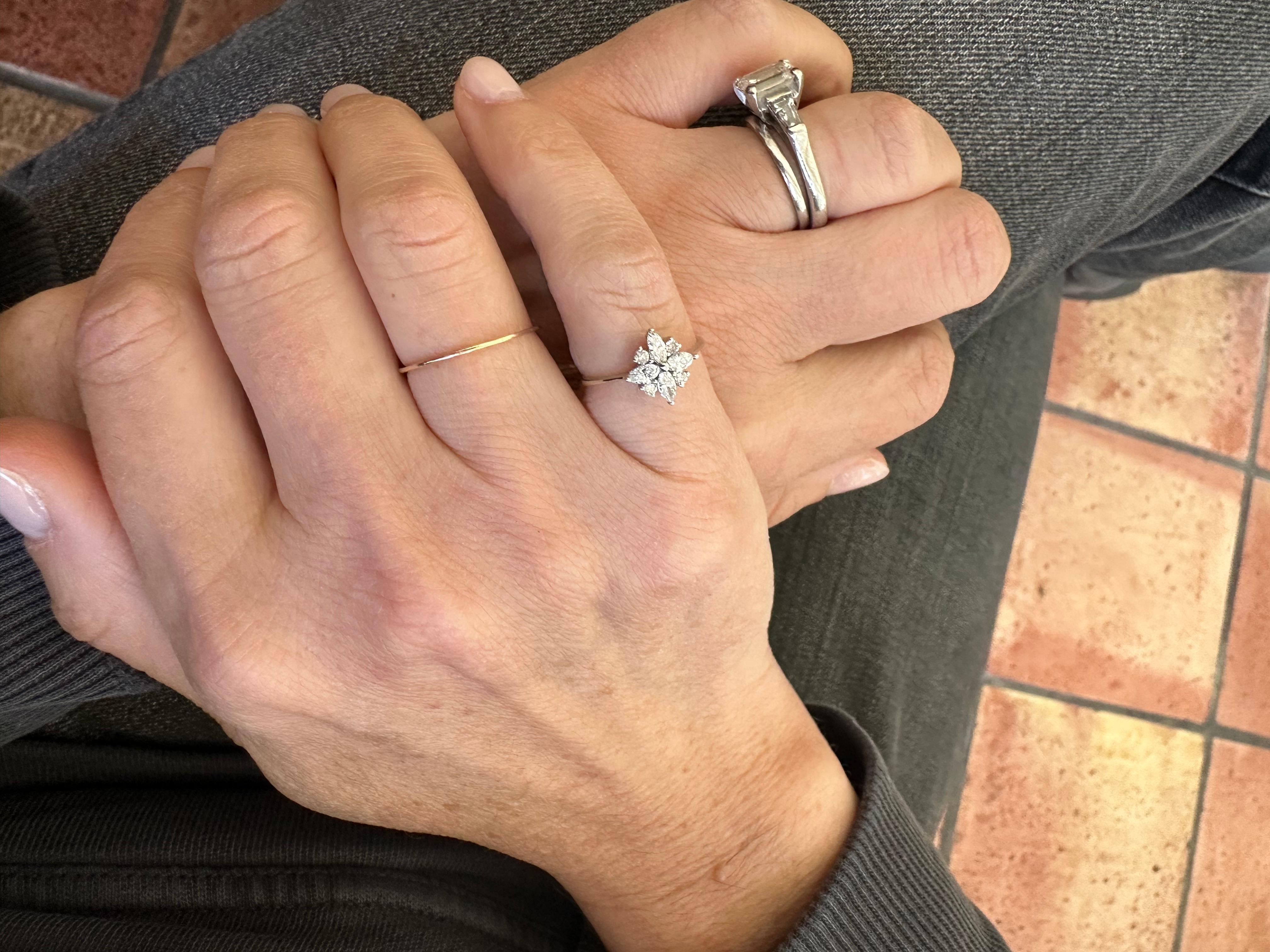 Estate Diamond Flower Pinky Ring For Sale 4