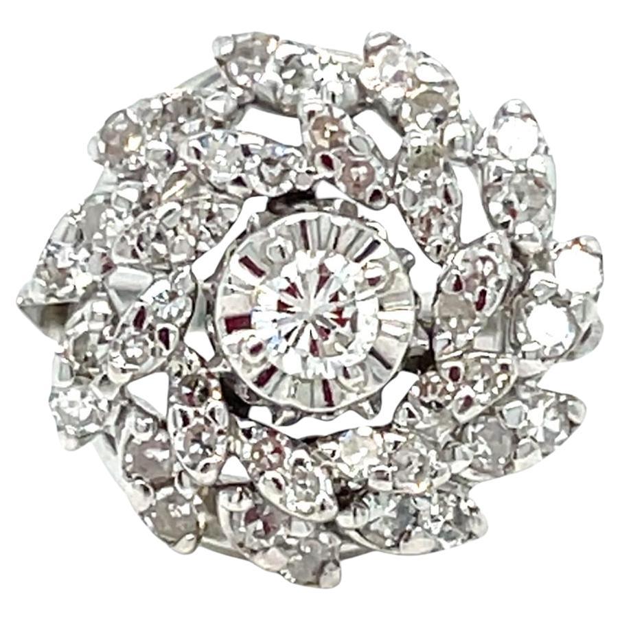 Estate Diamond Gold Cluster Ring