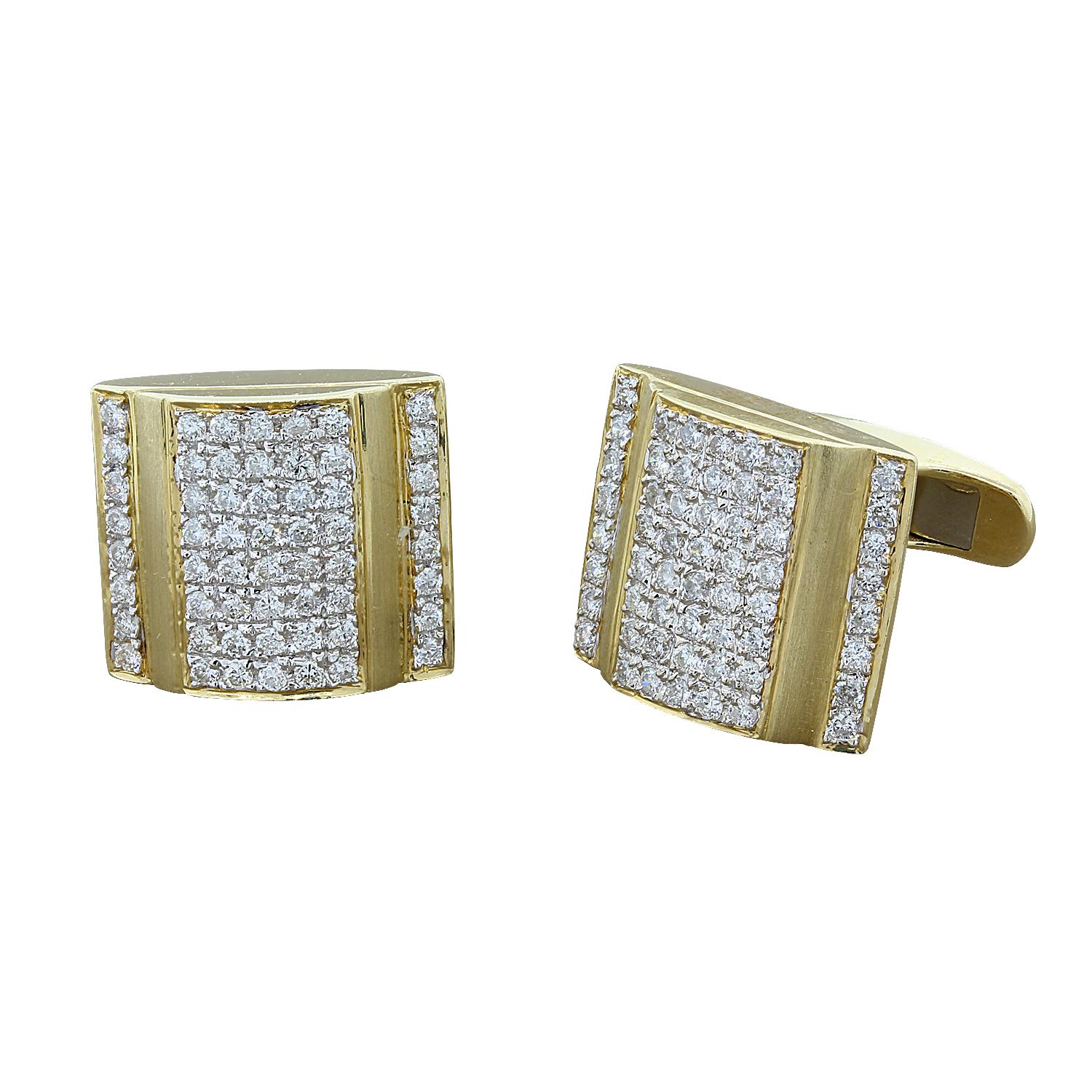 Estate Diamond Gold Cufflinks Box Design