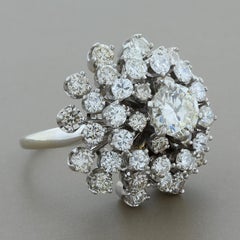 Estate Diamond Gold Domed Flower Cluster Ring