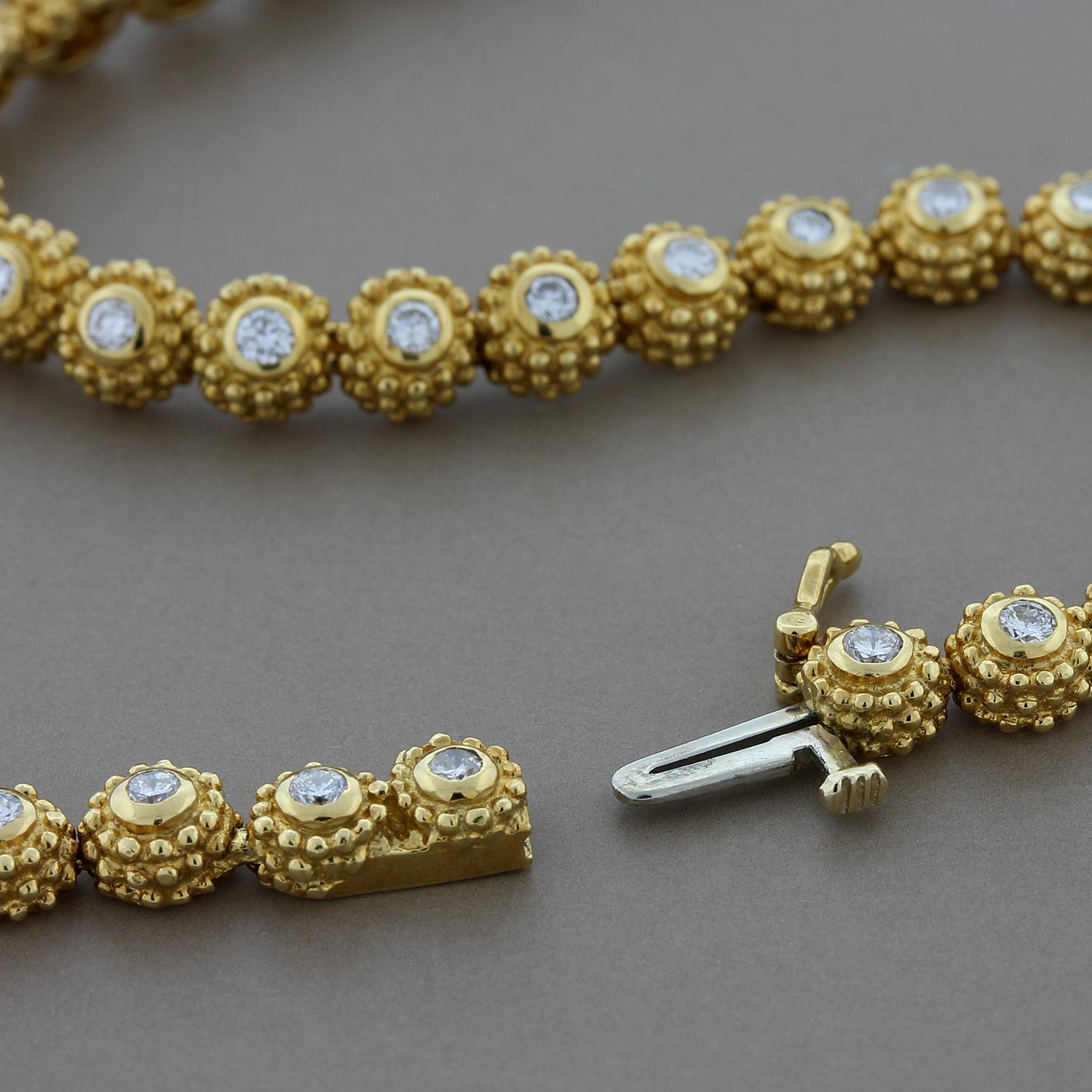 Estate Diamond Gold Floret Necklace 1