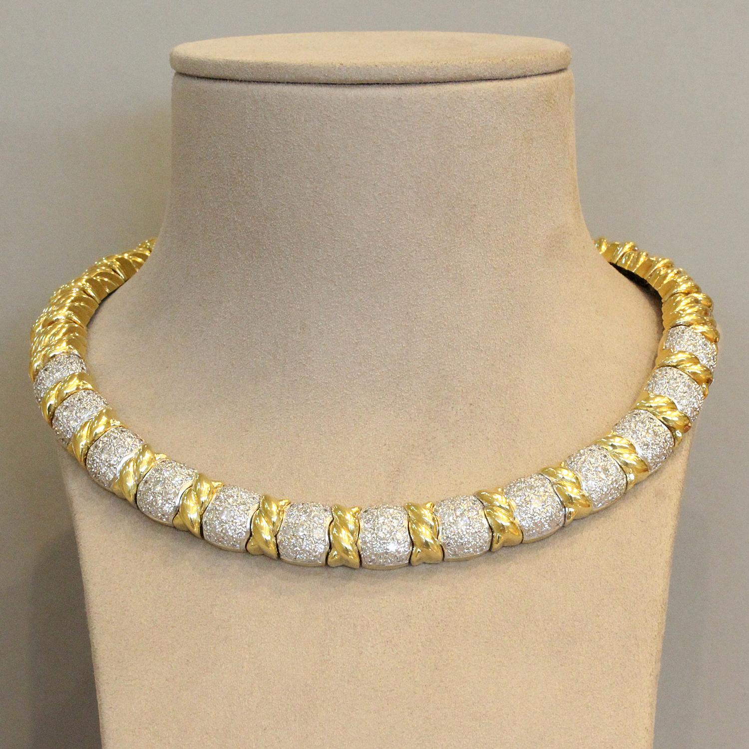 Diamond Gold Twist Design Necklace 1