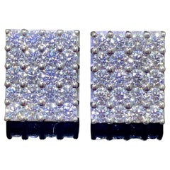 Boucles d'oreilles grilles en or blanc 18k - 3.20ctw H / VS