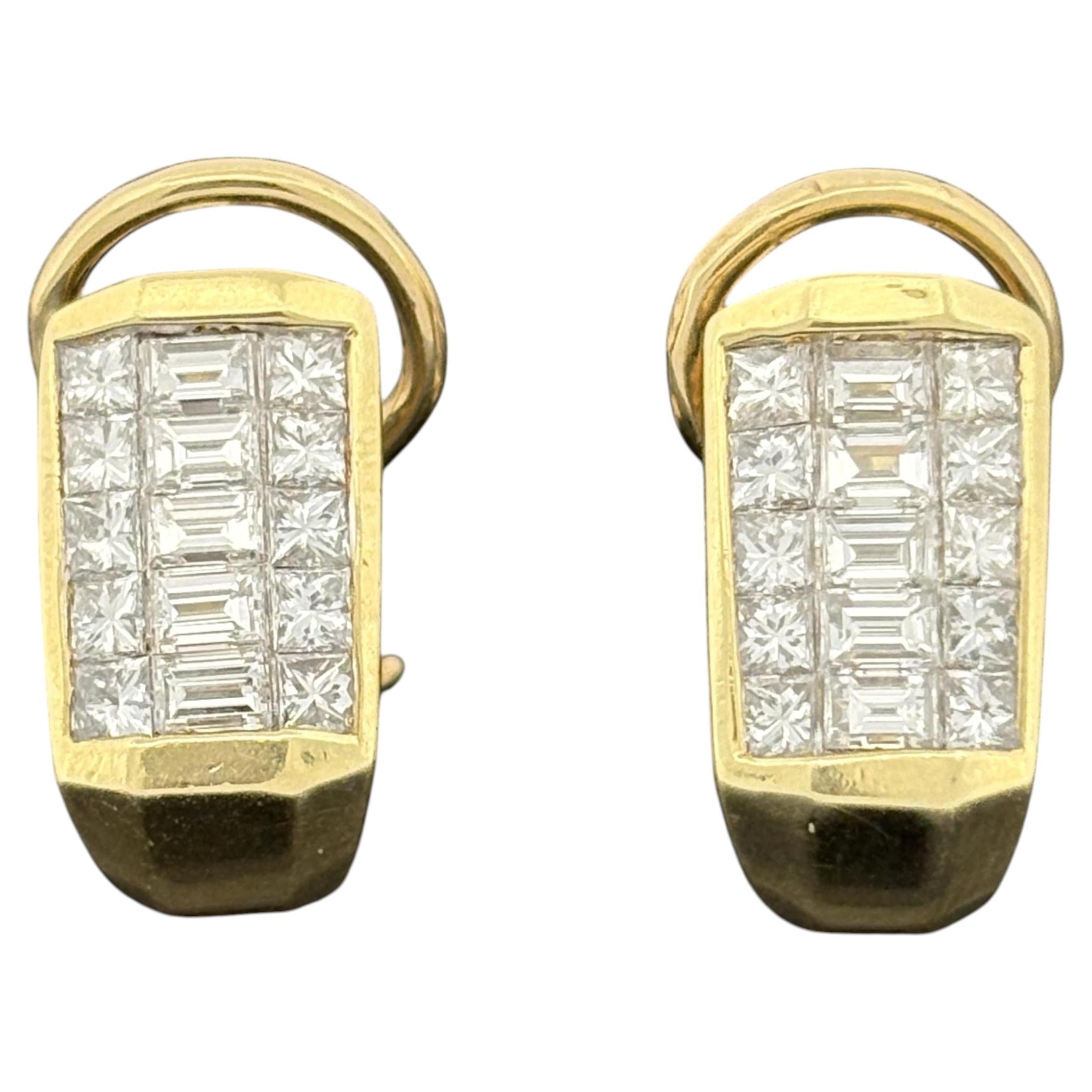 Orecchini a semicircolo con diamanti "Estate", in oro giallo 18k, 2,00 ctw, F VS