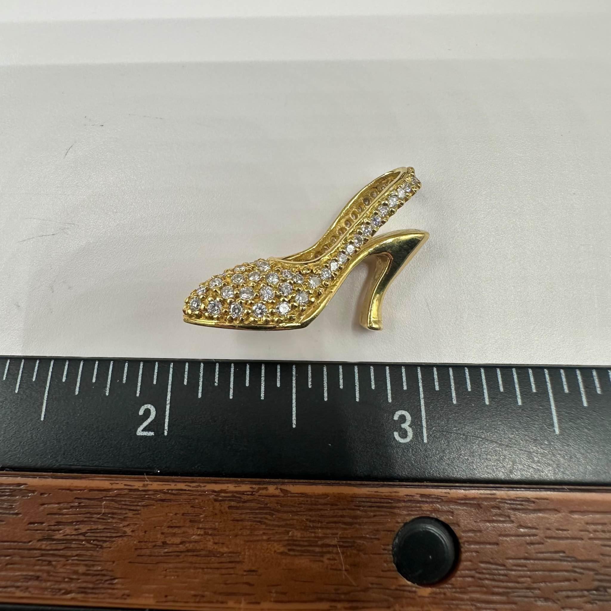 Breloque/pendentif en or jaune 18 carats avec diamants, 0,90 carat poids total FG VS/SI en vente 1