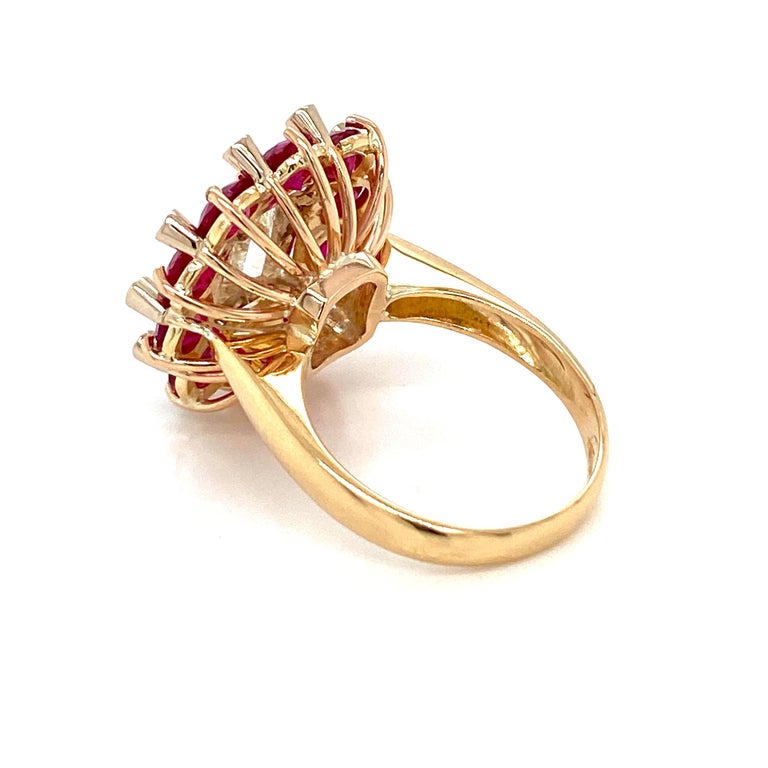 Estate Diamond Natural Ruby Cocktail Ring at 1stDibs