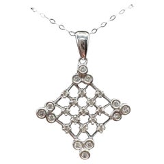 Estate Diamond Necklace 14K White Gold 0.35ctw 18in Pre Loved