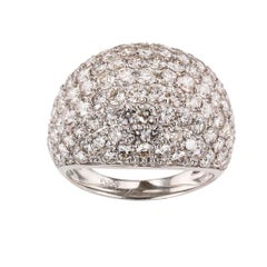 Estate Diamond Pave Platinum Dome Ring